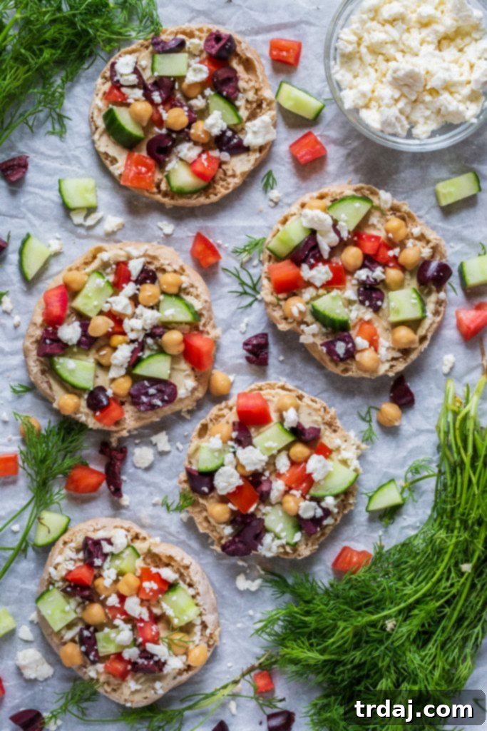 Greek English Muffin Pizzas - a healthy and quick snack