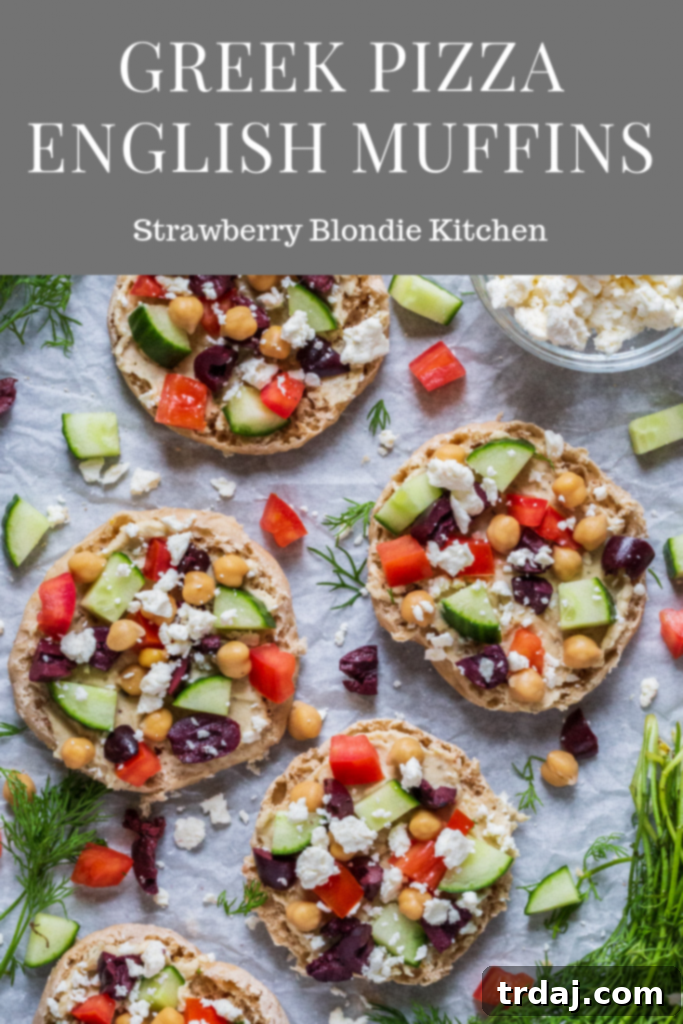 Greek Pizza English Muffins - a healthy and quick meal