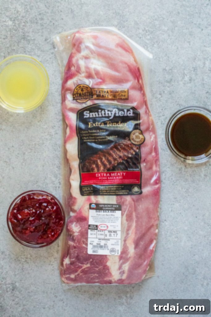 Gather your four essential ingredients to create delectable Cherry Pineapple Glazed Ribs. Ingredients to make Cherry Pineapple Glazed Ribs