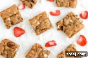 Delicious Strawberry White Chocolate Blondies