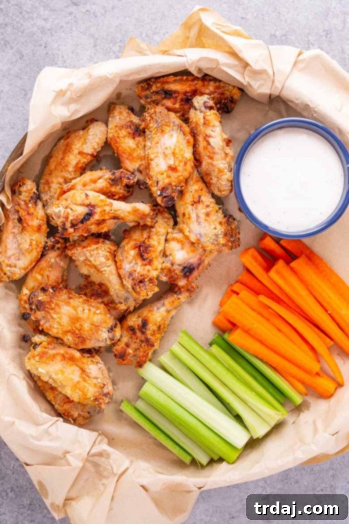 Crispy Baked Salt and Vinegar Chicken Wings baked in the oven with corn starch