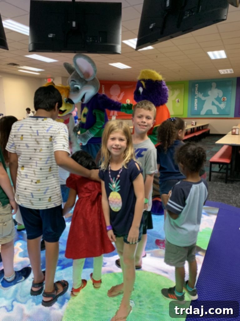 Chuck E. Cheese live show and stunning, all-new light up dance floor creating an energetic atmosphere.