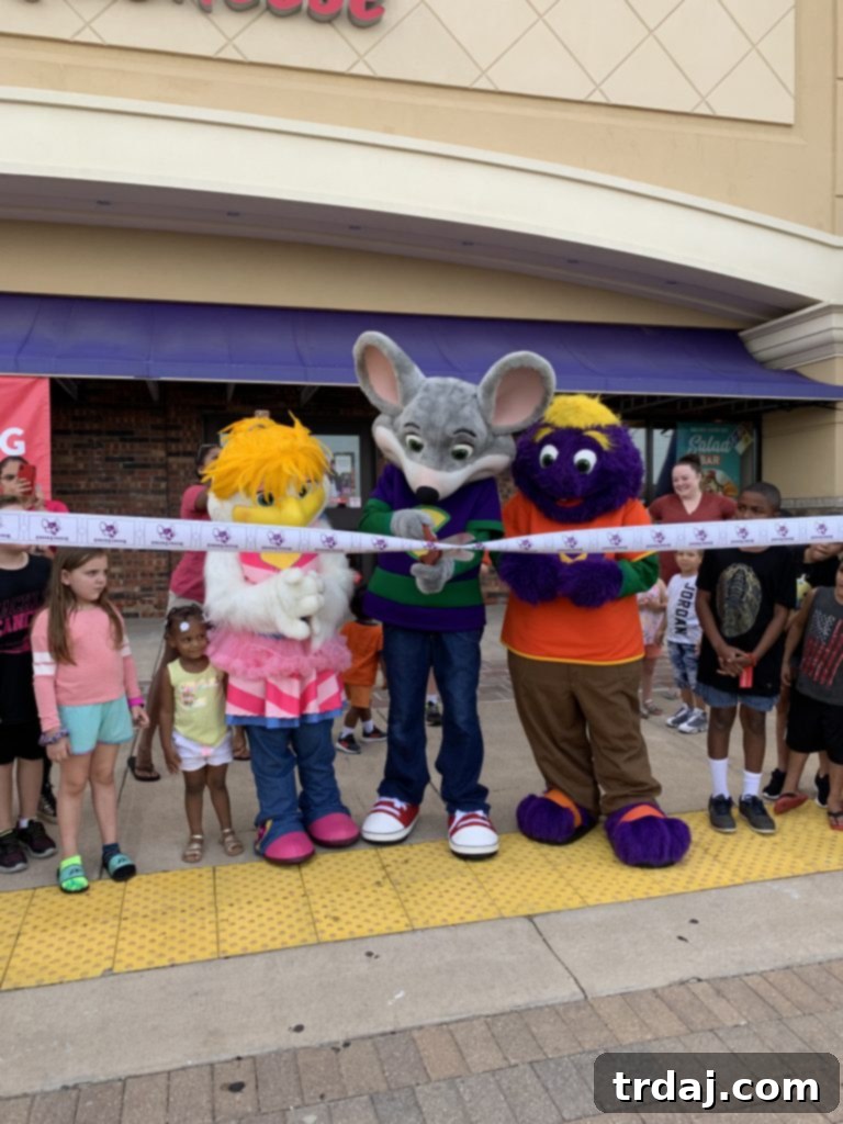 Chuck E. Cheese grand reopening ribbon cutting ceremony in Peoria, IL