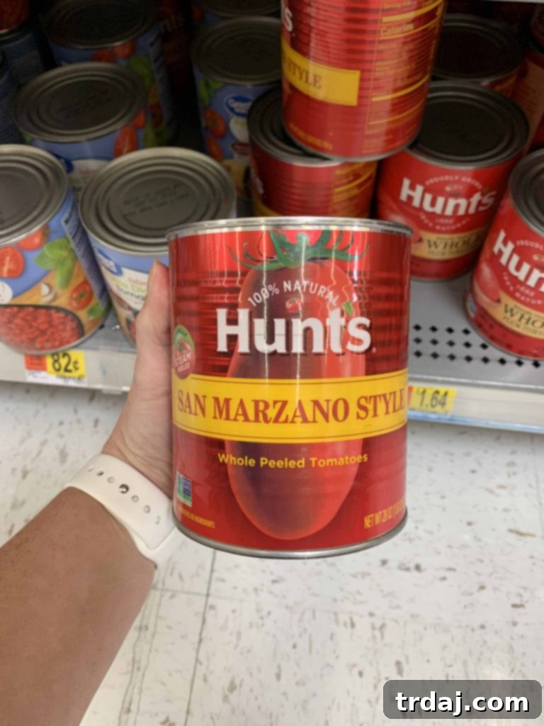 Hunt's San Marzano style tomatoes in a can at Walmart