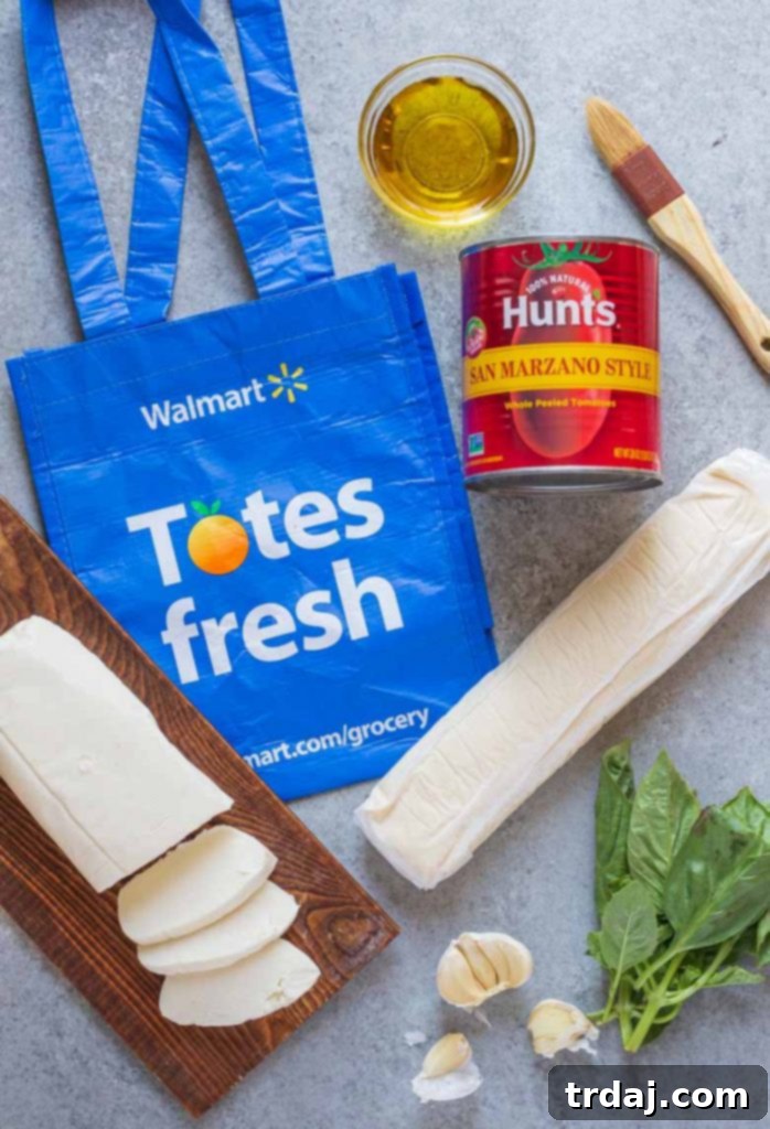 Ingredients for Easy Margherita Flatbread Recipe