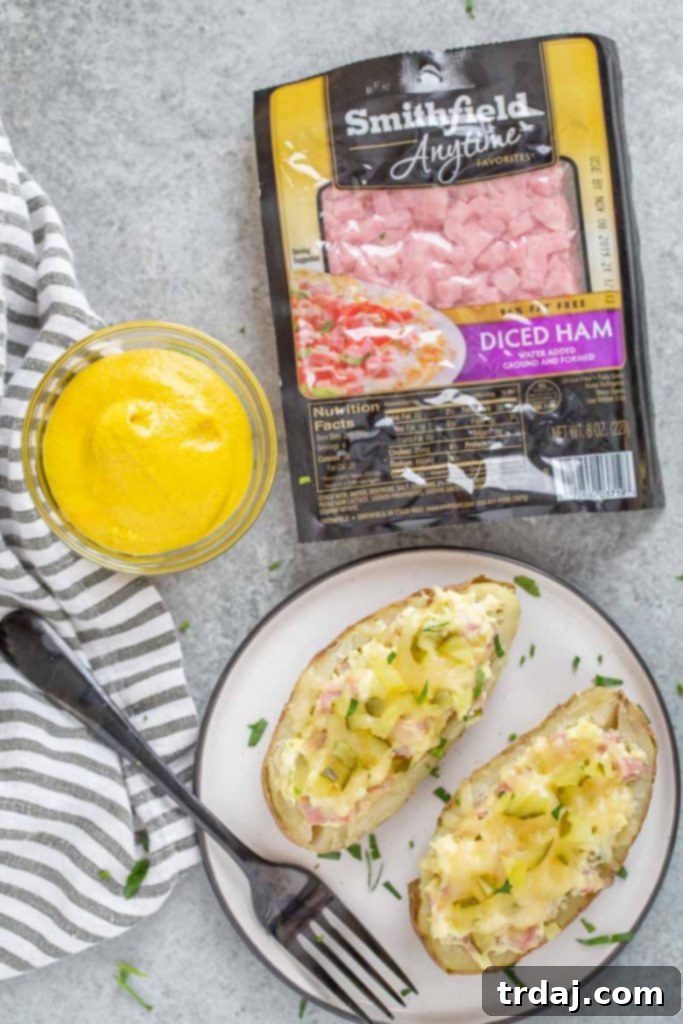 Family enjoying Twice Baked Cubano Stuffed Potatoes around the dinner table