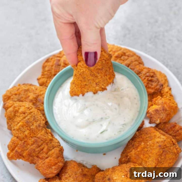 Baked Chicken Tenders with Healthy Ranch Dipping Sauce