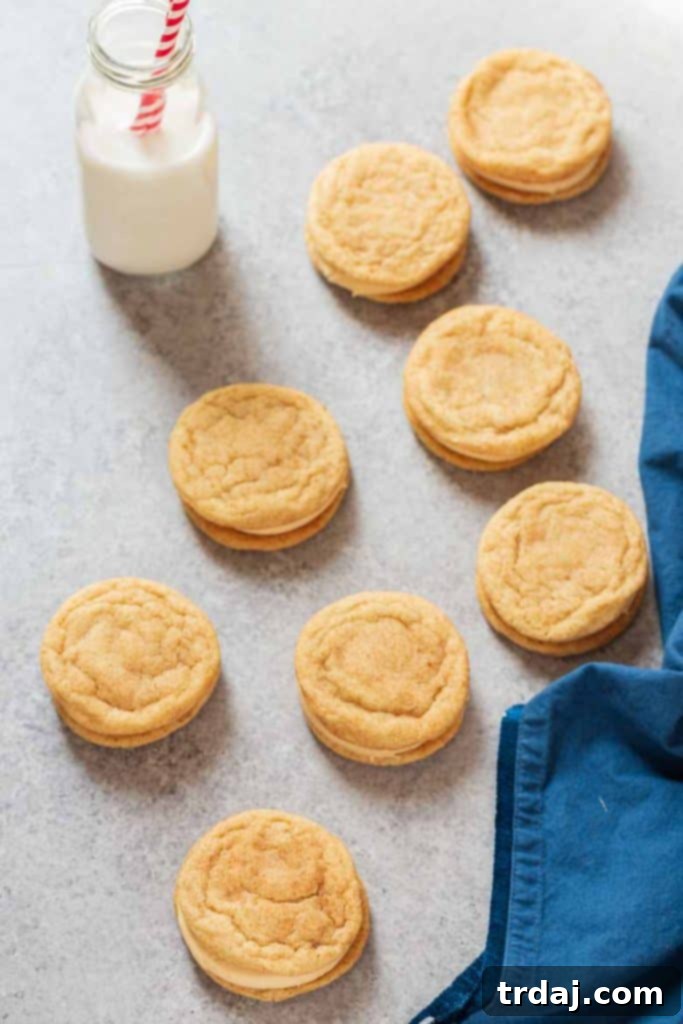Delicious Snickerdoodle Sandwich Cookies on a wire rack, ready to be enjoyed