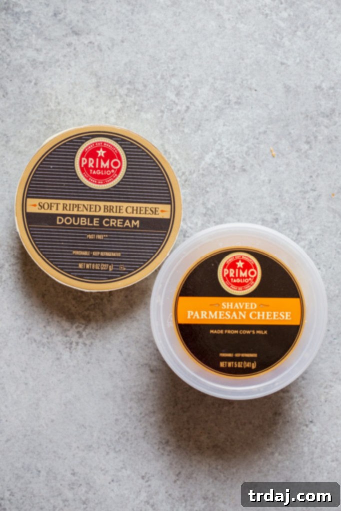 Primo Taglio Brie Cheese and Primo Taglio Parmesan Cheese