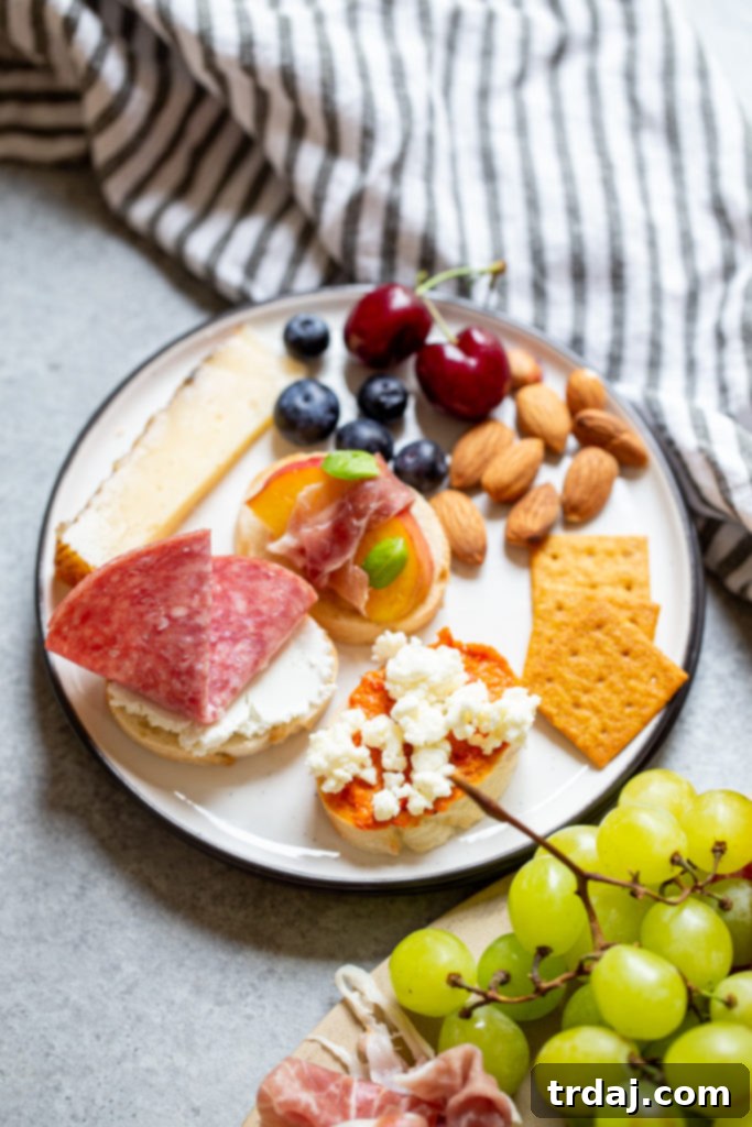 plate of charcuterie board foods