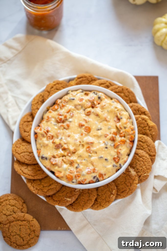 Pumpkin Spice Cheesecake Dip ready for serving