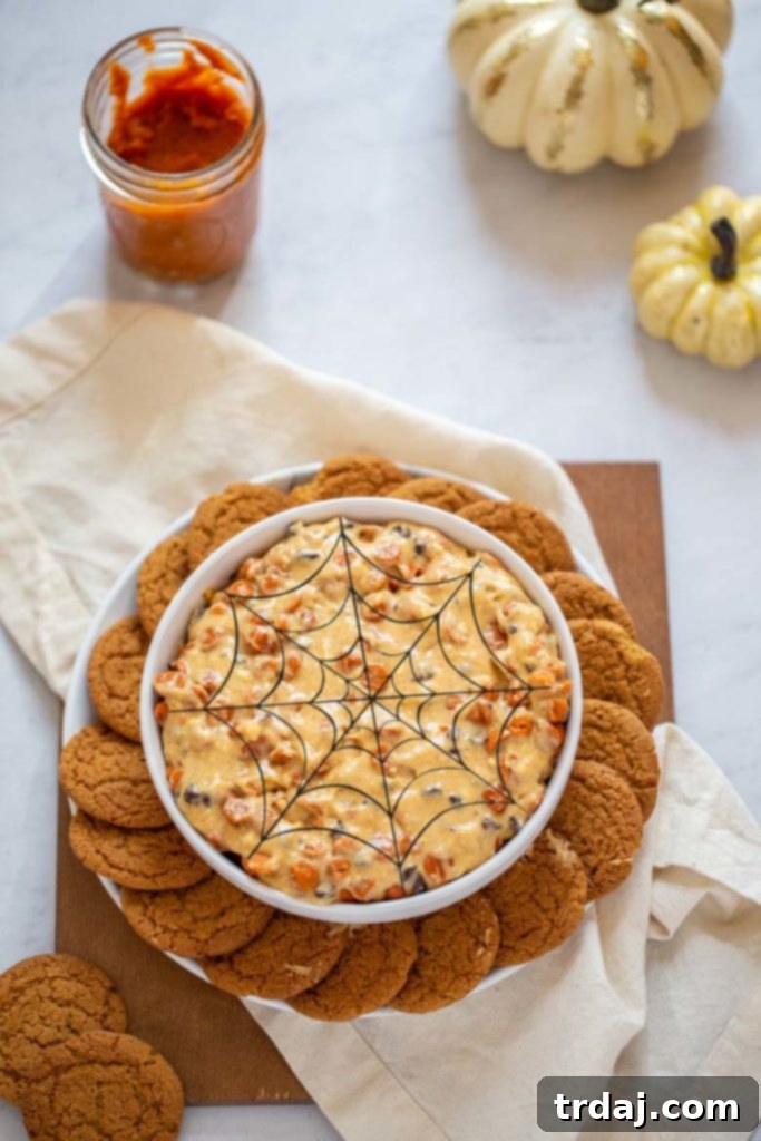 Pumpkin Spice Cheesecake Dip with various dippers