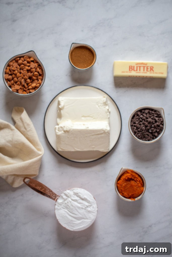 Pumpkin Pie Cheesecake Dip ingredients in a bowl