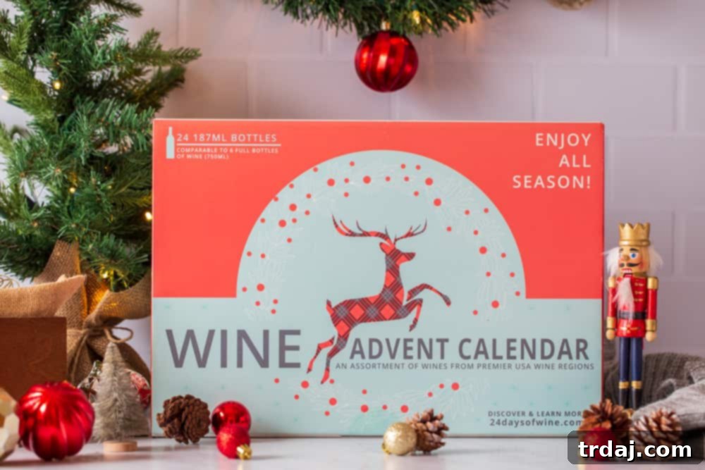 Festive display of the 2020 Wine Advent Calendar, perfect for holiday celebrations