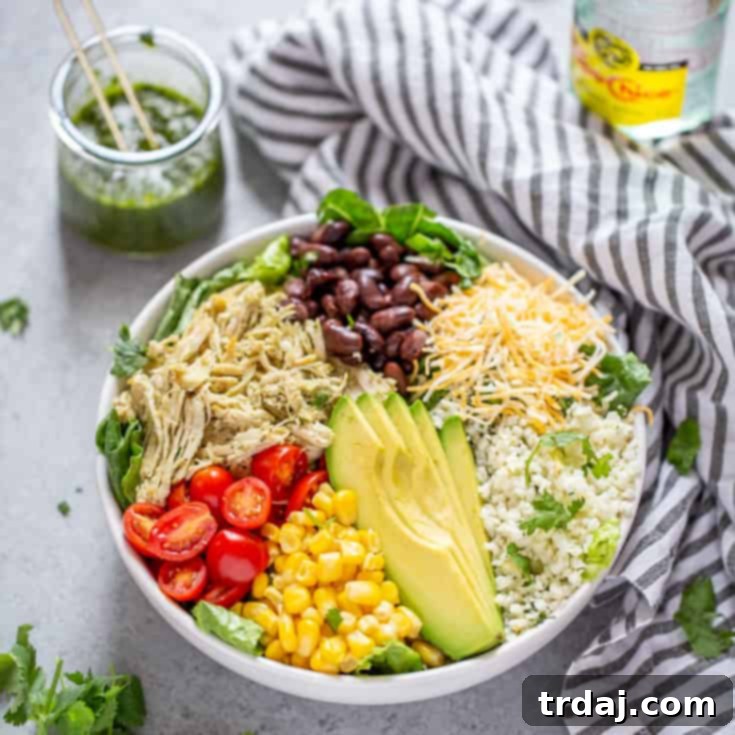 Salsa Verde Chicken Burrito Bowls