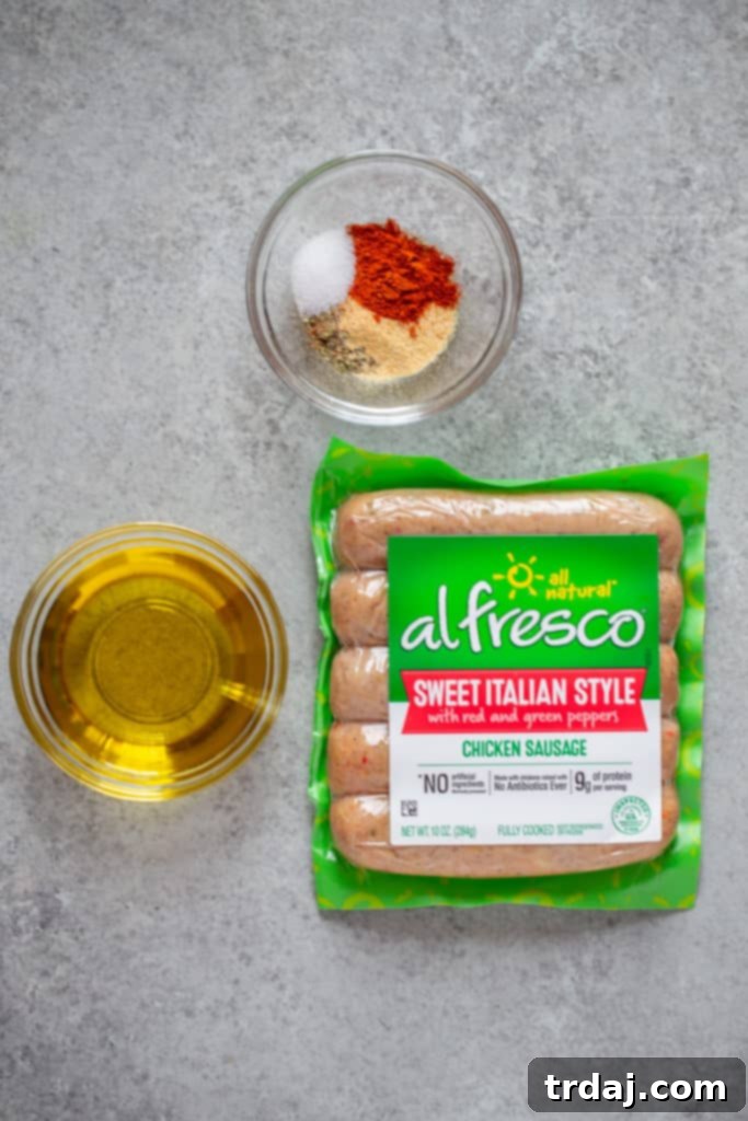 A neatly organized grocery list detailing all the ingredients required for preparing the Sheet Pan Chicken Sausage and Veggies meal prep dinner, making shopping a breeze.