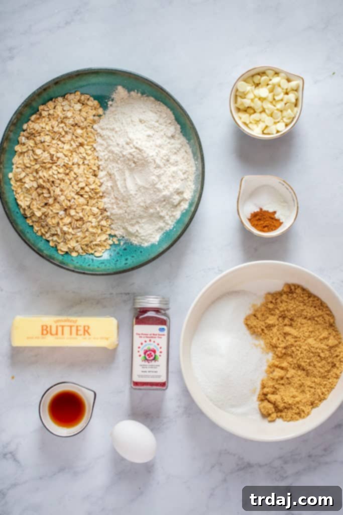 These White Chocolate Cranberry Oatmeal Cookies are soft, chewy and with added health benefits of cranberry seeds making them the BEST recipe! Ingredients needed for white chocolate cranberry oatmeal cookies