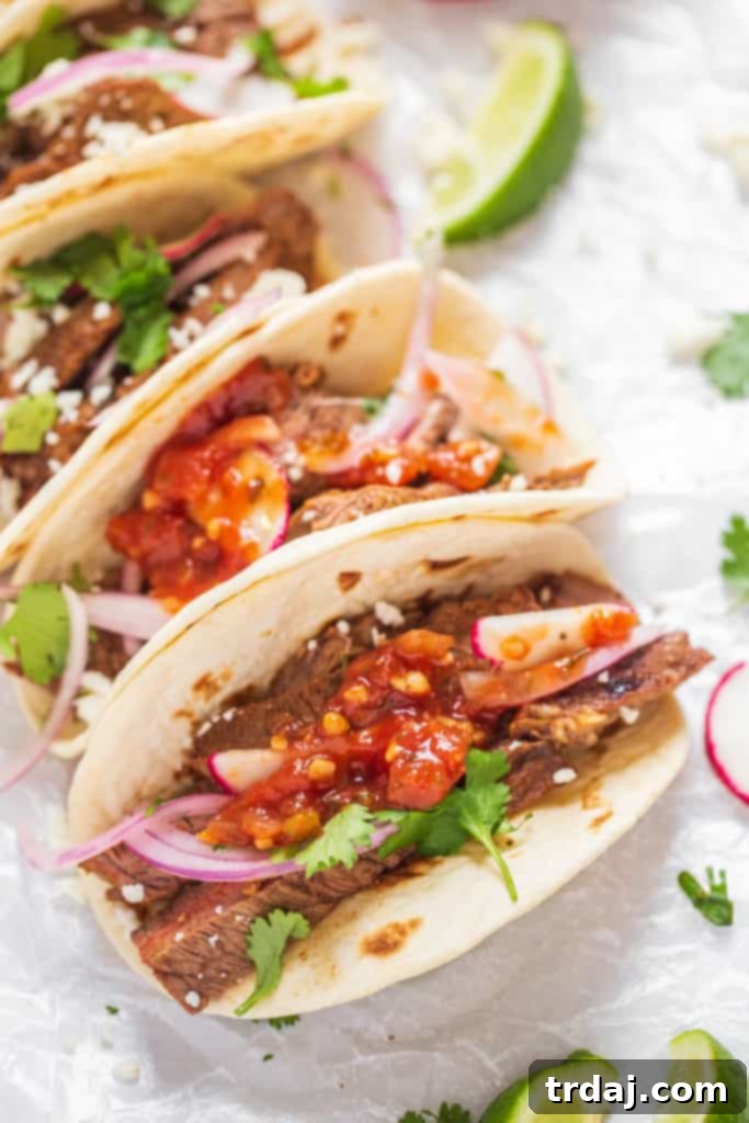 Finished Grilled Steak Street Tacos