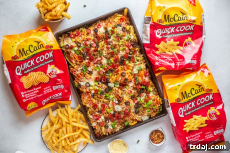 Sheet Pan Supreme Pizza Fries, loaded with delicious toppings