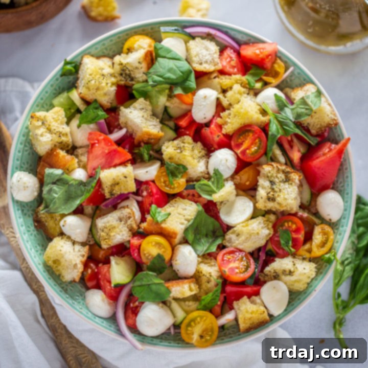 Summer Panzanella Salad with Garlic Butter Croutons
