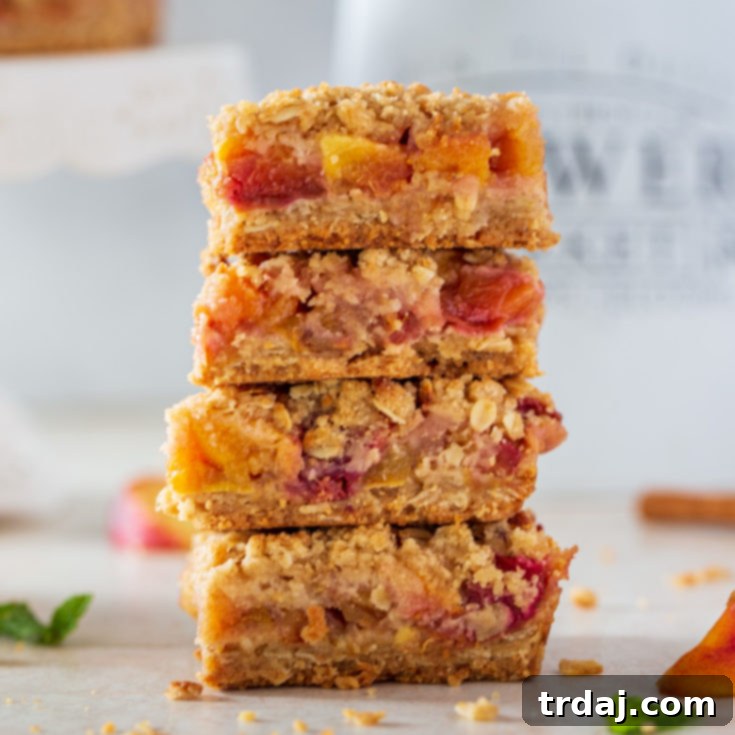 Peach Cobbler Crumble Bars for Pinterest