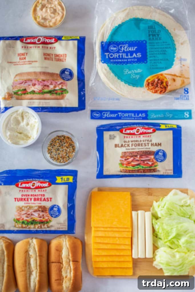 A mother's hands preparing a delicious and healthy school lunchbox with fresh ingredients and Land O'Frost Premium Meats.