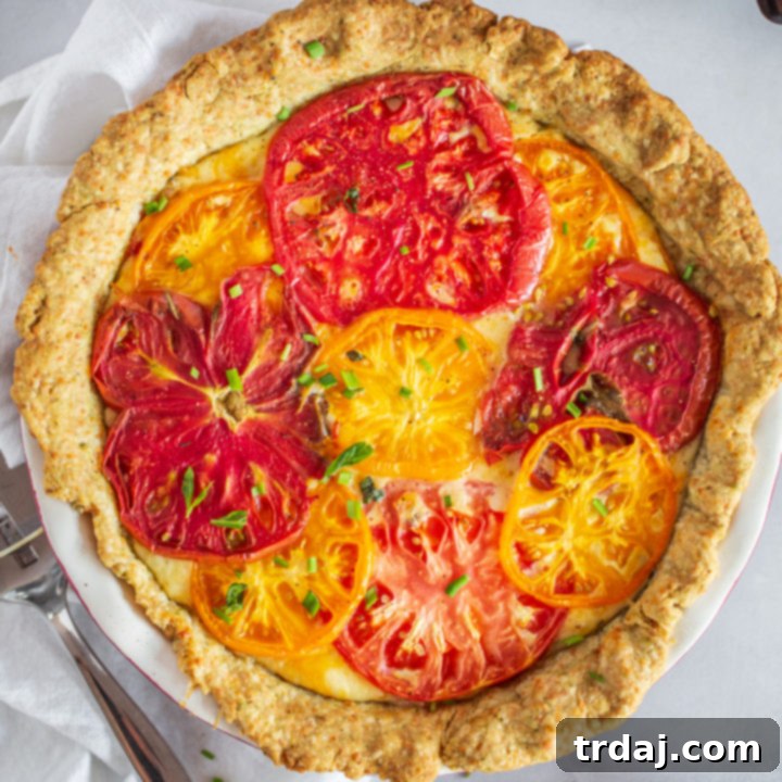 Savory Tomato Pie with a Fresh Herb Crust 8 Tomato Pie with Herb Crust