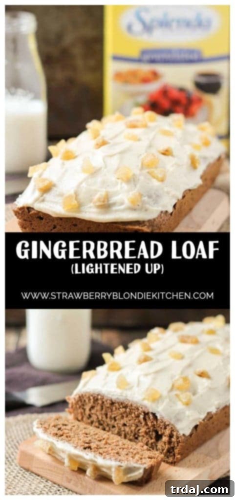 A festive holiday backdrop with the SPLENDA® Gingerbread Loaf, encouraging readers to share their holiday baking creations using SPLENDA®. Ideal for those seeking healthy holiday recipes and inspiration. | Strawberry Blondie Kitchen