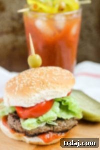 Bloody Mary Burgers ready to be served.