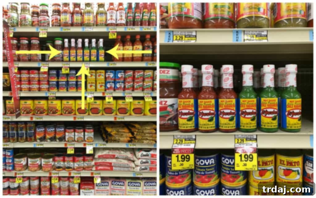 El Yucateco Red Habanero Hot Sauce bottle with fresh ingredients like lime, cilantro, and radishes, essential for spicy pork carnitas.