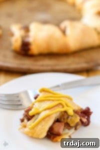 Chili Cheese Dog Crescent Ring recipe card image.