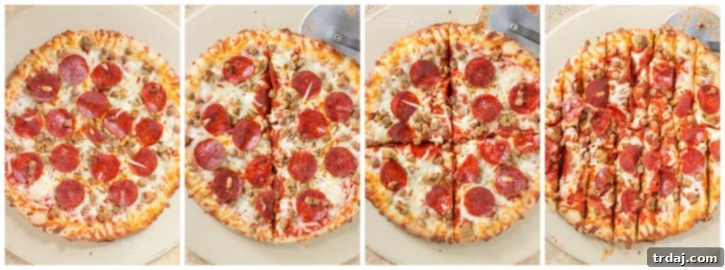 Step-by-step guide to cutting DiGiorno pizza into perfect, dippable sticks for game day snacking. Easy and mess-free party food. | Strawberry Blondie Kitchen