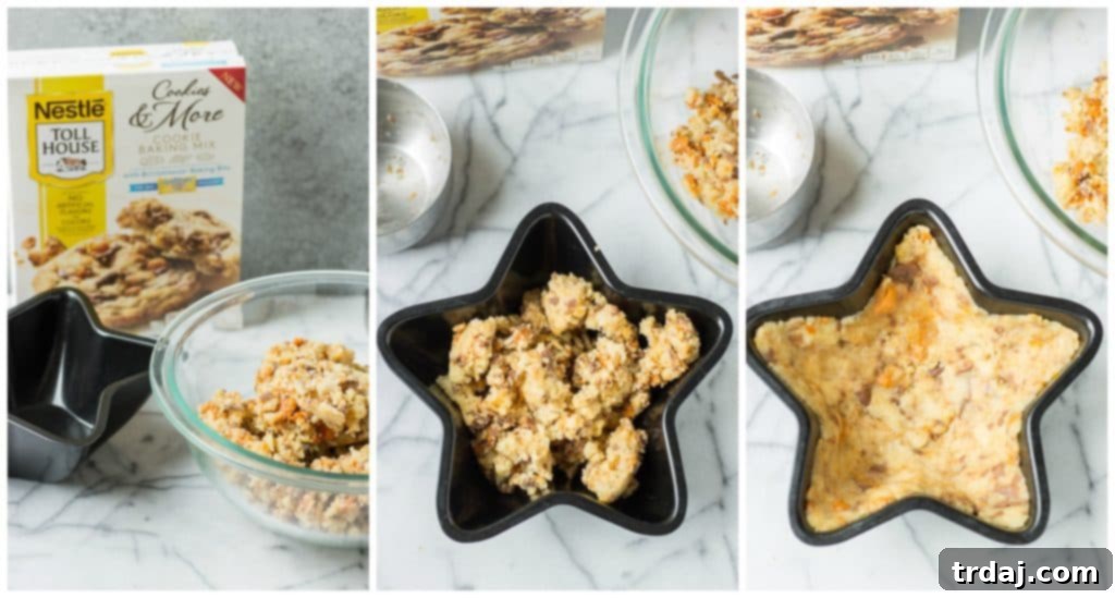 A collage showing the process of making cookie bowls, from dough to baked bowls