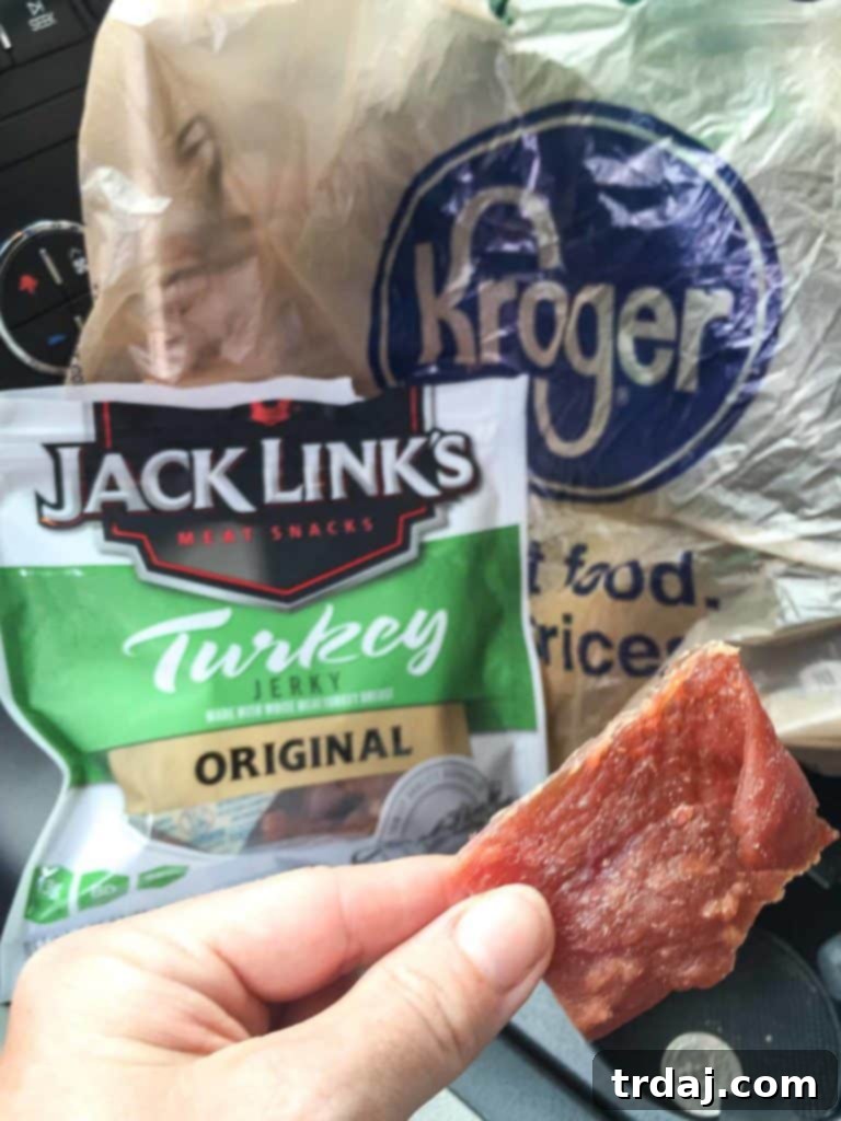 Mom Enjoying Jack Link's Turkey Jerky While Waiting for Kids