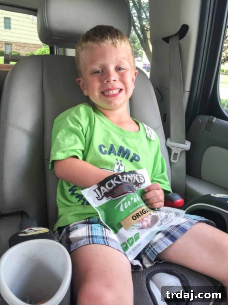 Sharing Jack Link's Jerky with a Happy Child After Activities