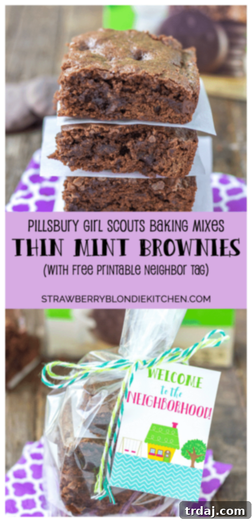These Pillsbury Pillsbury Girl Scouts Baking Mixes feature the flavor of Samoas in their Caramel and Coconut Blondies and Thin Mint Cookies in their Thin Mint Brownies. All I can say is, Pillsbury nailed it. Now you can enjoy the flavor of Girl Scout cookies all year long! | Strawberry Blondie Kitchen