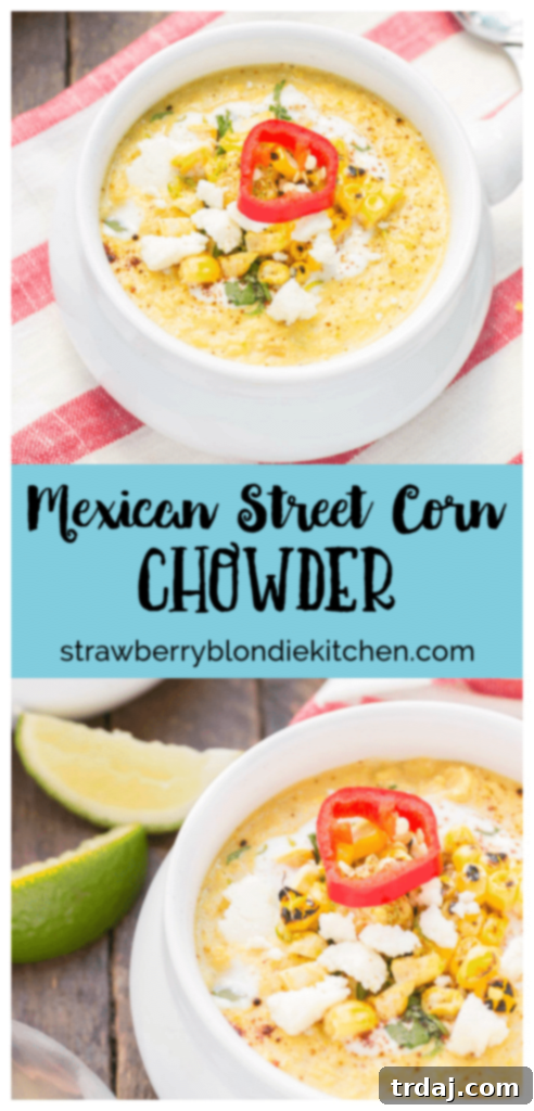 Promotional graphic encouraging readers to subscribe to Strawberry Blondie Kitchen for new recipes, featuring a bowl of the chowder.