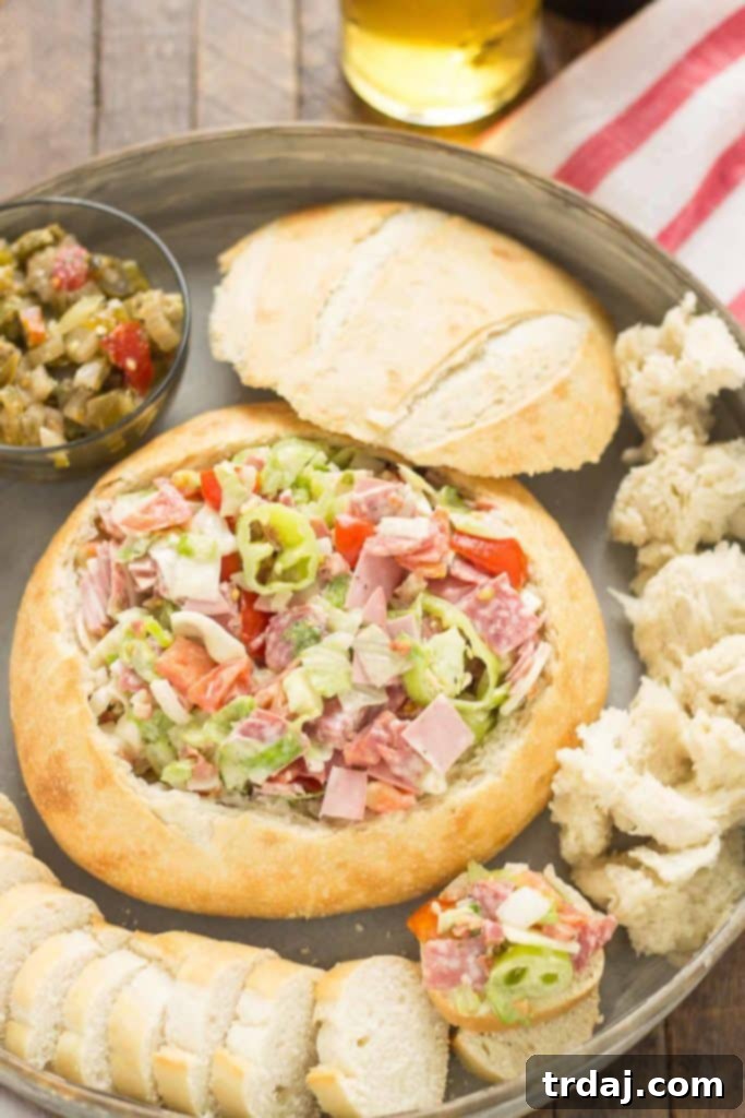 Chicago Style Hoagie Dip: A Game Day Favorite with Italian Deli Meats, Cheese, and Peppers