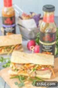 Final Banh Mi Sandwich with crispy pork and fresh toppings