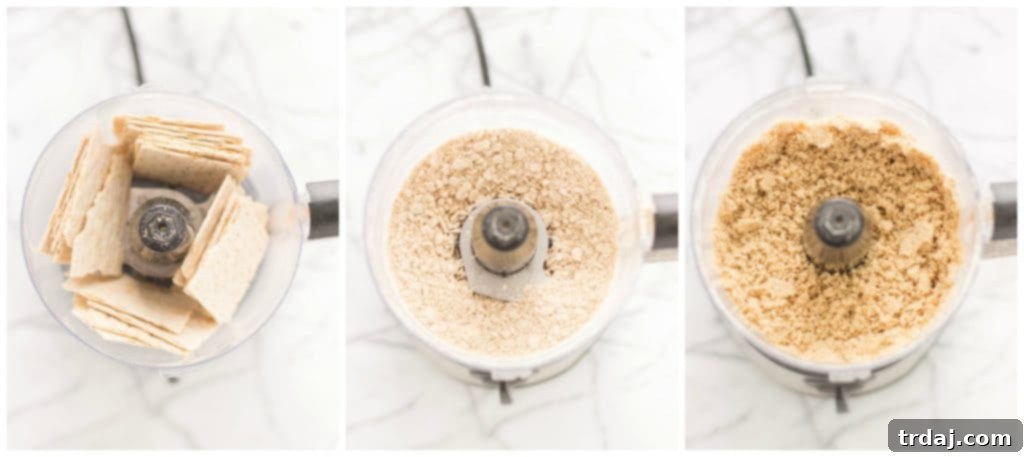 Goat Cheese, Kale, and Potato Rosemary Cracker Bites 5 Preparing the Wasa Thins cracker crust for Rosemary Cracker Bites in a food processor. | Strawberry Blondie Kitchen