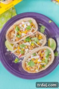 A single Turkey Carnitas taco boat with fresh toppings