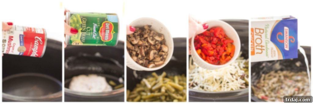 Creamy White Cheddar Green Bean Casserole (Slow Cooker) 5 Sharp white cheddar cheese elevates this Slow Cooker White Cheddar Green Bean Casserole to make it the star side dish of your holiday table! | Strawberry Blondie Kitchen