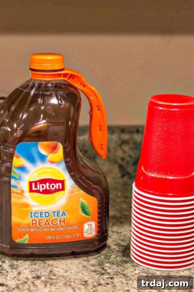 Stock your Holiday Pajama and Cookie Party with a variety of beverages, including Pepsi and Lipton Peach Iced Tea, to cater to all tastes.