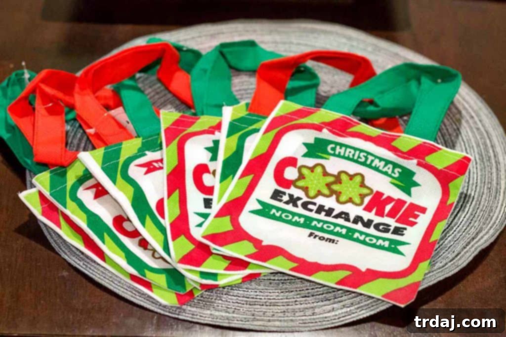 Send guests home happy from your Holiday Pajama and Cookie Party with thoughtful favors like recipe cards and cute tote bags from Oriental Trading.