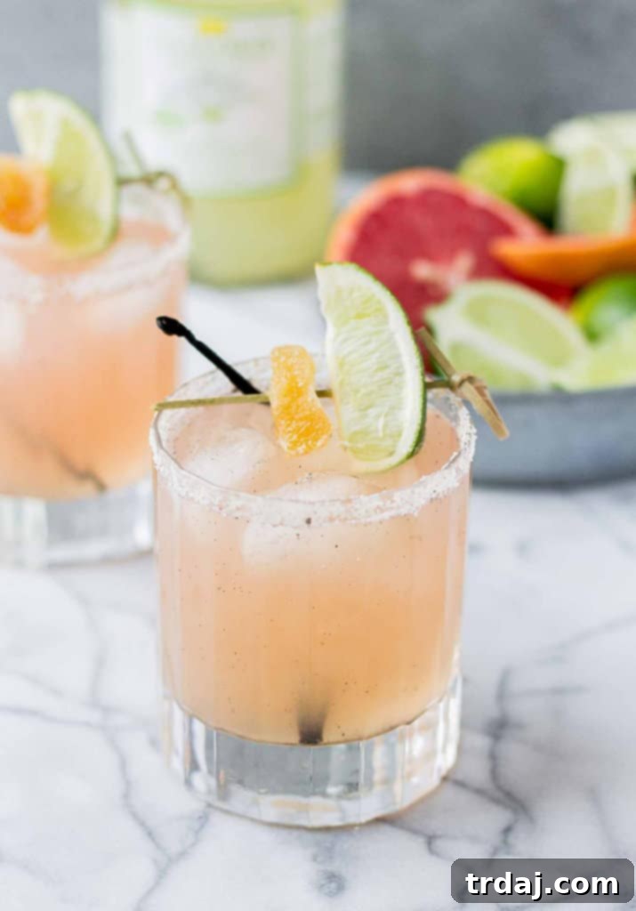 Grapefruit Ginger Vanilla Margarita | Strawberry Blondie Kitchen