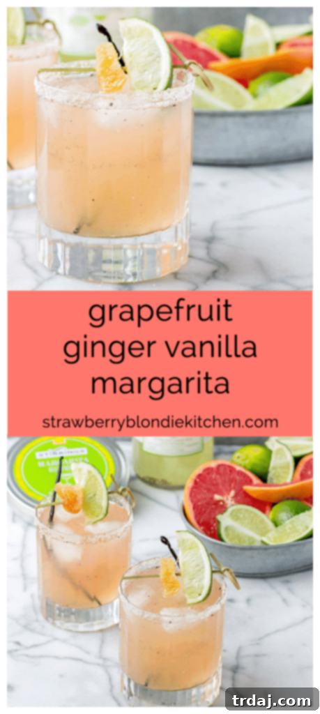 Grapefruit Ginger Vanilla Margarita | Strawberry Blondie Kitchen
