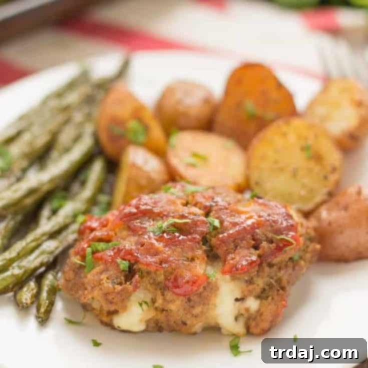 Sheet Pan Mini Meatloaves with Potatoes & Green Beans recipe pin