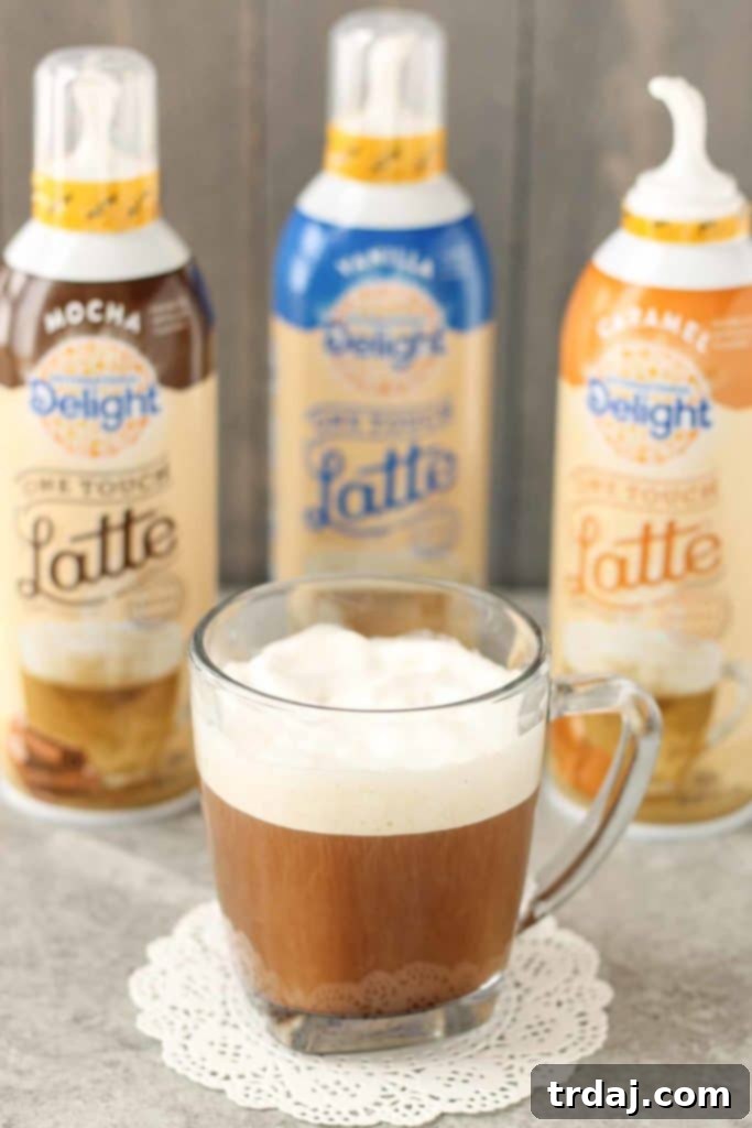 Your answer to quick and delicious lattes: International Delight® One Touch Latte™. Sweetened, flavored, and frothed to perfection in 3 simple steps. | Strawberry Blondie Kitchen