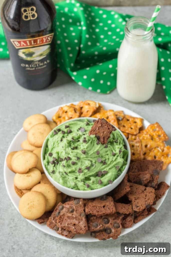 Baileys Mint Chocolate Chip Dip