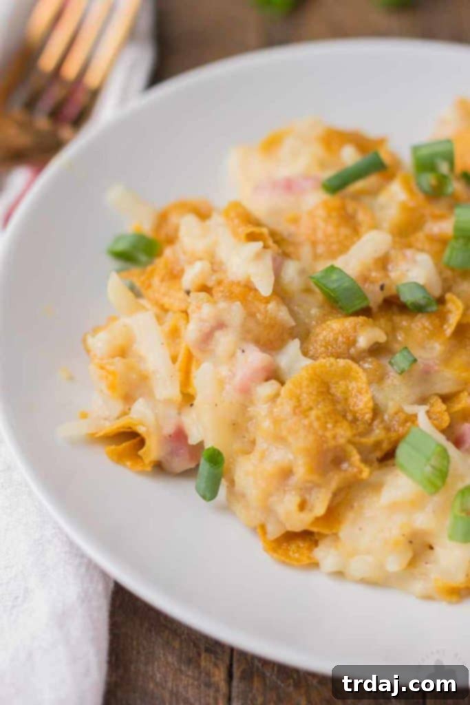 Crock-Pot Hash Brown Casserole 4 A comforting Slow Cooker Hash Brown Casserole bubbling with cheese and golden brown crust, ideal for family meals.